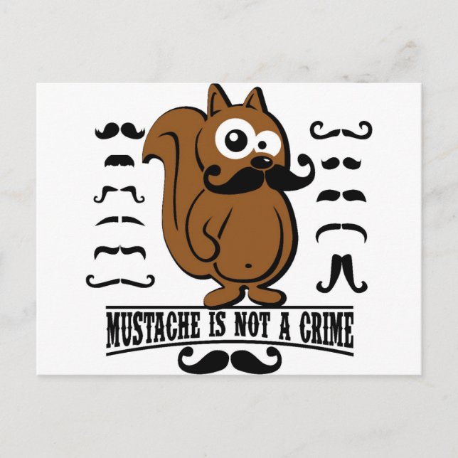 mustache is not a crime postcard (Front)
