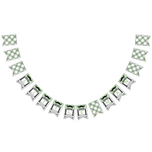 Mustache little man green gray baby boy shower bunting flags