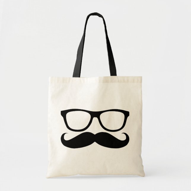 Mustache Nerd Tote Bag (Front)