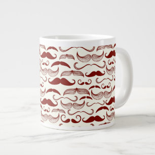 Mustache pattern, retro style 3 large coffee mug