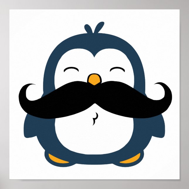 Mustache Penguin Trend Poster (Front)
