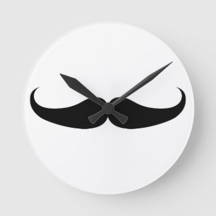 Mustache Round Clock