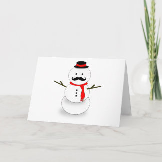 mustache snowman note card