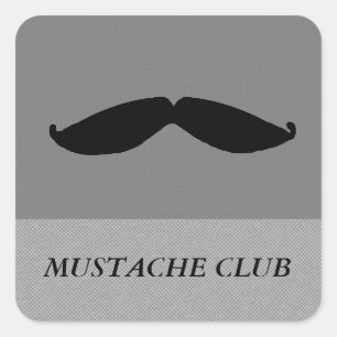 Mustache Square Sticker