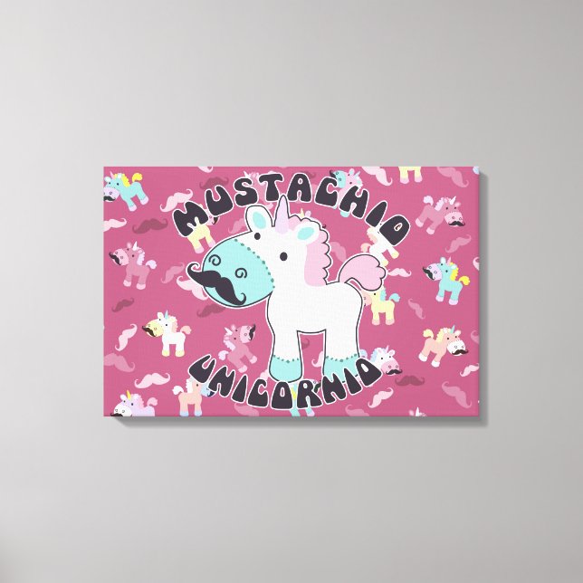 Mustachio Unicornio! Canvas Print (Front)