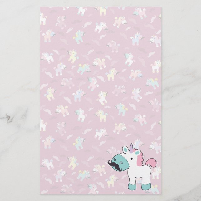 Mustachio Unicornio Stationery (Front)