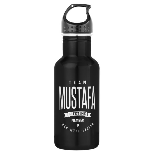 Mustafa Personalized Name Birthday Gift 532 Ml Water Bottle (Front)
