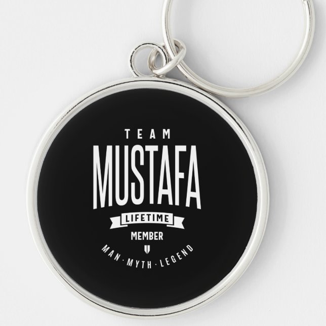 Mustafa Personalized Name Birthday Gift Keychain (Front)