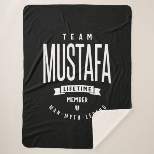 Mustafa Personalized Name Birthday Gift Sherpa Blanket