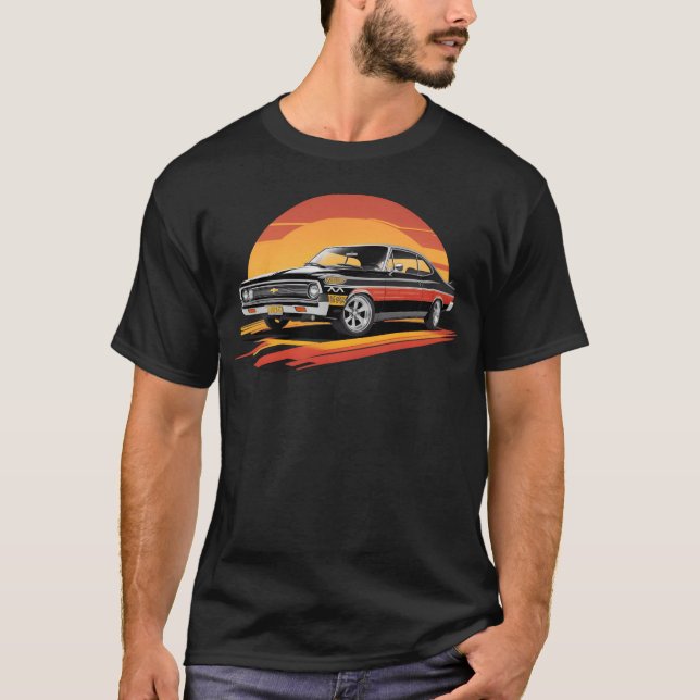 Mustang car and sunset friends T-Shirt (Front)