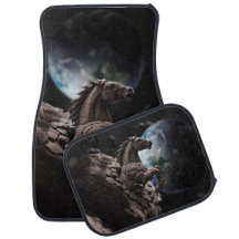 Mustang, car, space, comet, horse, rocks, sport