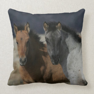 Mustang Foal Headshot Throw Pillow