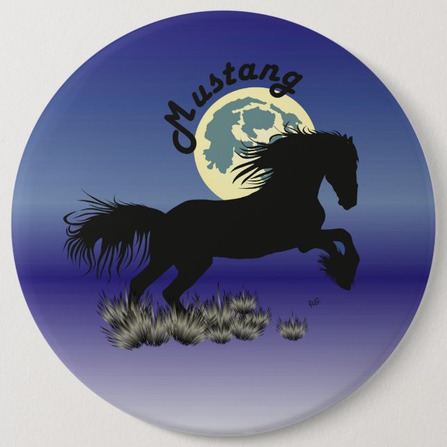 Mustang für Pferdeliebhaber Button (Front)