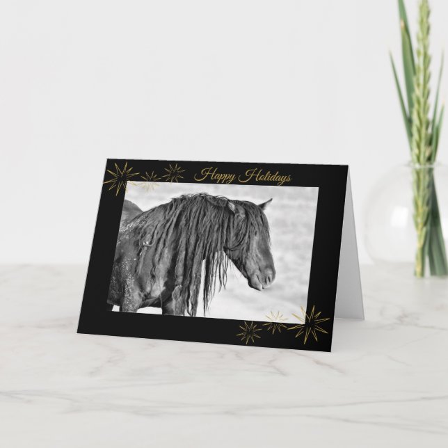 Mustang Happy  Holiday Card (Front)