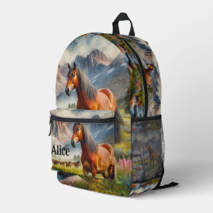 Mustang Horse AI Personalized  Printed Backpack