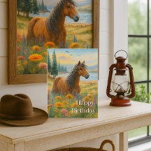 Mustang Horse Birthday Horse Lover Greeting Card