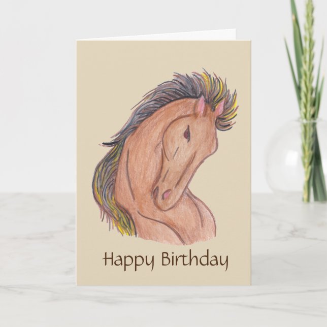 Mustang Horse Card (Front)