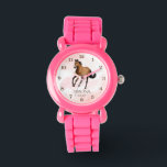 Mustang horse themed girls gifts pony watch<br><div class="desc">Mustang horse girls party gifts graciously galloping mustang mare brown horse , beautiful personalized gift for horse lovers.</div>
