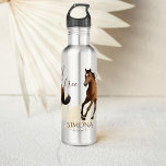 Mustang horse wild and free personalized horse  710 ml water bottle<br><div class="desc">Wild and free mustang horse girls party gifts graciously galloping mustang mare  brown horse ,  beautiful personalized gift for horse lovers,  can be also as a horse themed party favour gift,  you can write each childs name on it .</div>