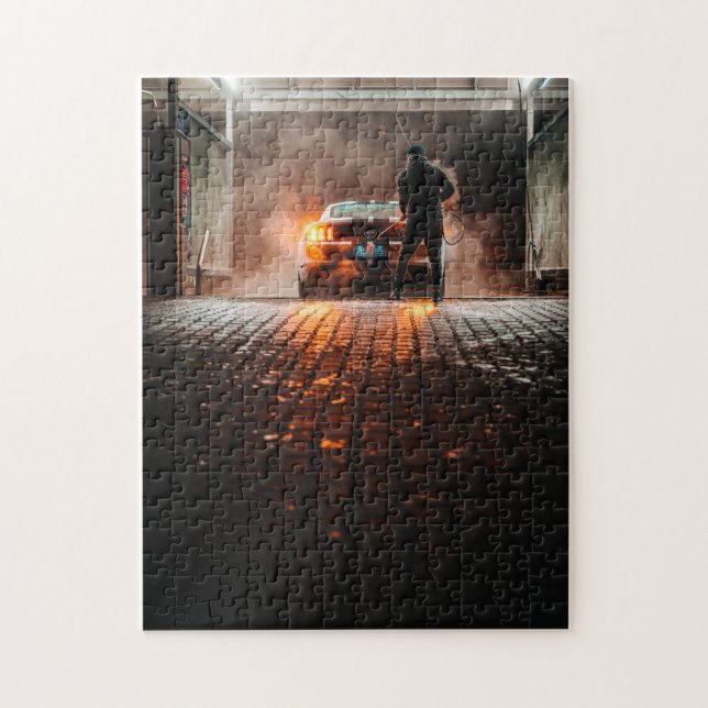 Mustang in Car Wash Jigsaw Puzzle (Vertical)