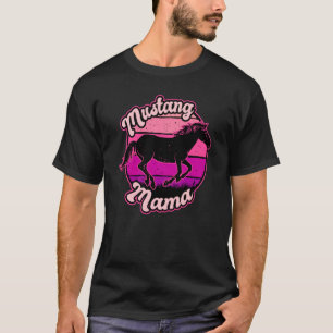 Mustang Mama Mother Day Mum Horse Western Retro T-Shirt