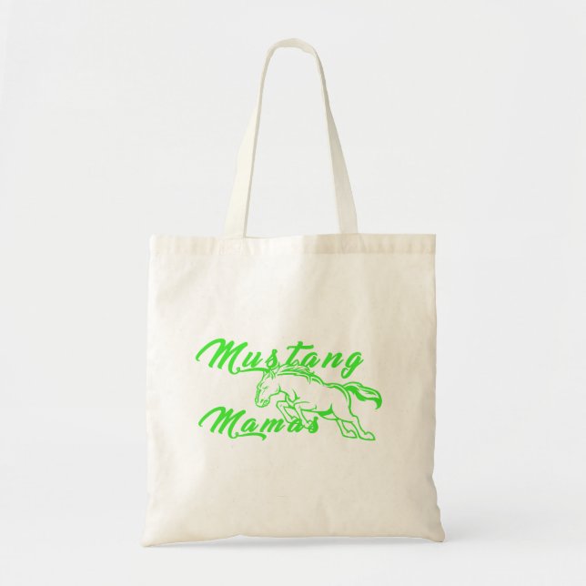 Mustang Mamas Green Tote Bag (Front)