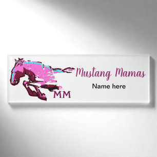 Mustang Mamas Name Tag  - Template