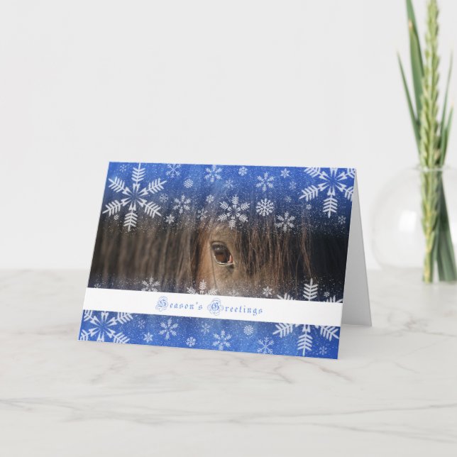 Mustang noir - carte des vacances 5x7 (Devant)