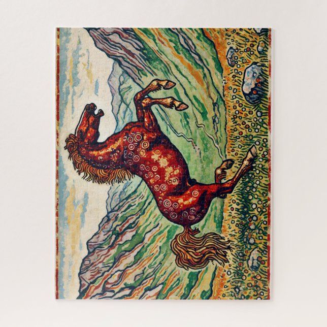 Mustang on a Hillside 500 Piece Puzzle (Vertical)
