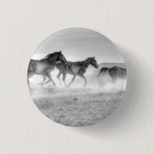 Mustang Run 1 Inch Round Button