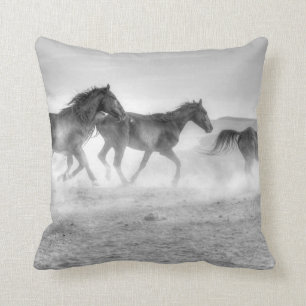 Mustang Run Throw Pillow