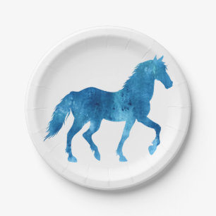 Mustang  silhouette - Choose background colour Paper Plate