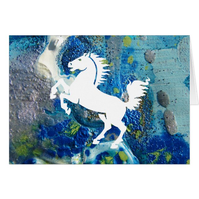 Mustang sur la peinture mixte des médias (Devant horizontal)