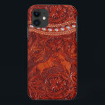 mustang western leather iphone 5 case<br><div class="desc">A vintage leather look case featuring wild horses. Please notice that, like ALL Zazzle cases, this is not real leather, it is a leather print on a smooth plastic case.</div>
