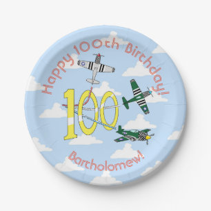Mustangs 100th Birthday Blue Sky Paper Plate