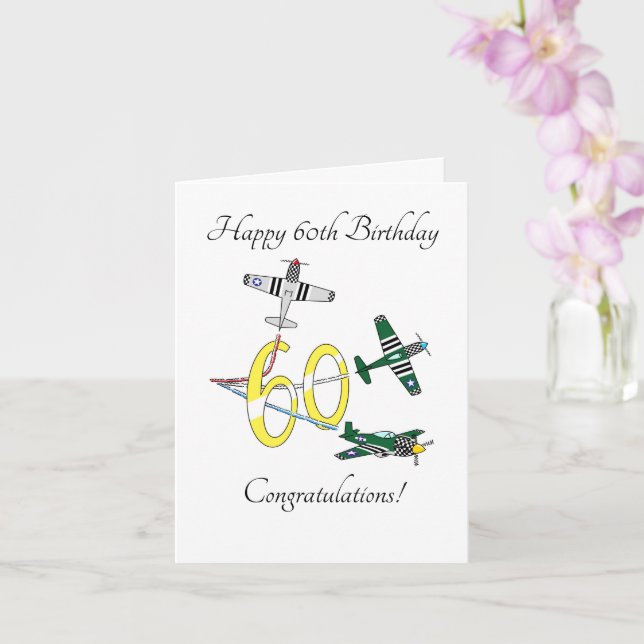 Mustangs 60th Birthday Card (Orchid)