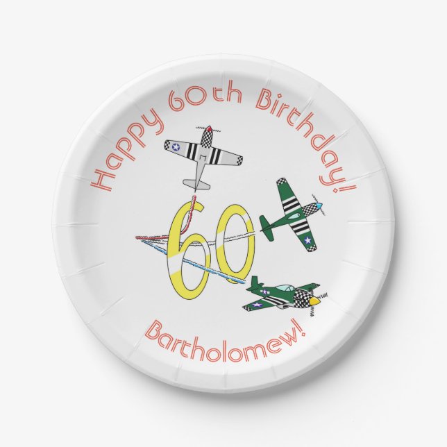 Mustangs 60th Birthday Paper Plate (Front)