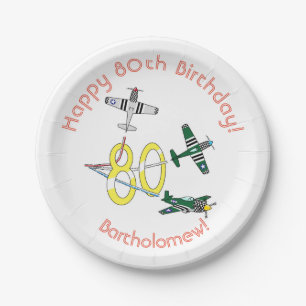 Mustangs 80th Birthday Paper Plate
