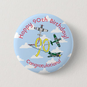 Mustangs 90th Birthday (Blue Sky) Badge 2 Inch Round Button