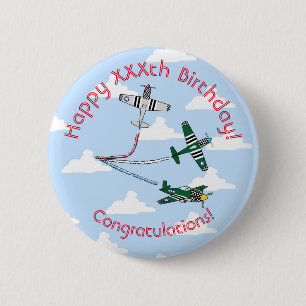 Mustangs Birthday (Blue Sky) Badge 2 Inch Round Button