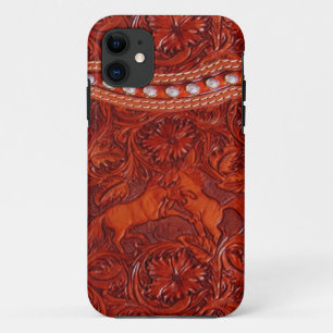 mustangs en cuir avec le coque iphone perlant