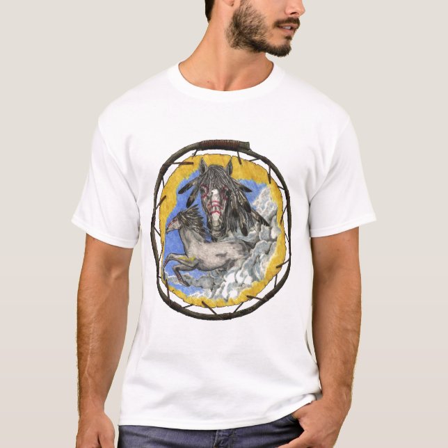 Mustangs Horse Lakota Fools Crow Quote T-Shirt (Front)