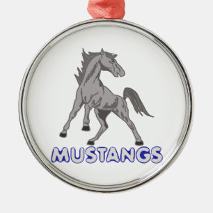 Mustangs Mascot Metal Ornament