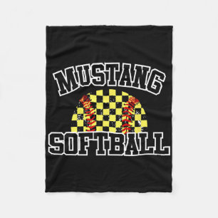 Mustangs Softll Mom Mustangs School Spirit Sports Fleece Blanket