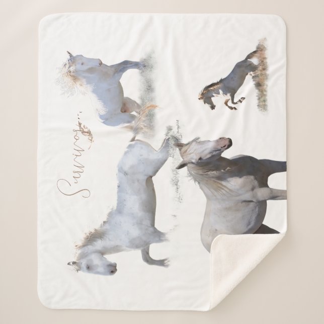 MustangWild Stallion Survivor Sherpa Blanket (Front)