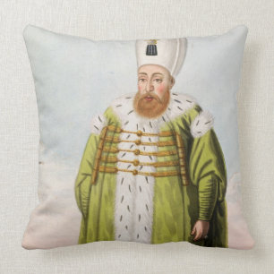 Mustapha I (1591-1639) Sultan 1617-18, 1622-23, fr Throw Pillow