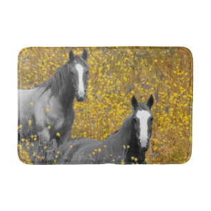 Mustard and Horses Bath Mat