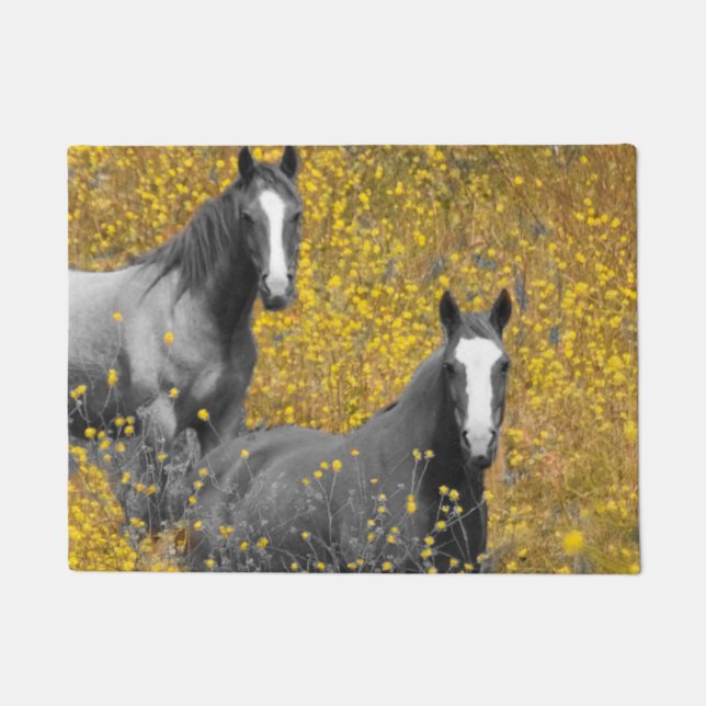 Mustard and Horses Doormat (Front)