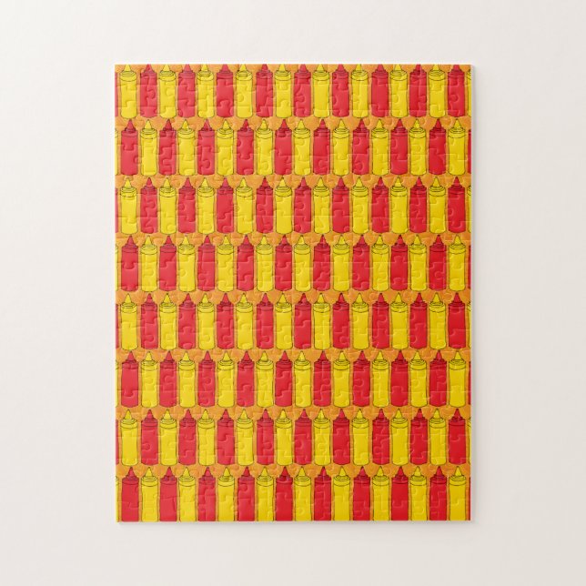 Mustard and Ketchup Yellow and Red Jigsaw Puzzle (Vertical)