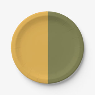 Mustard And Olive Paper Plate